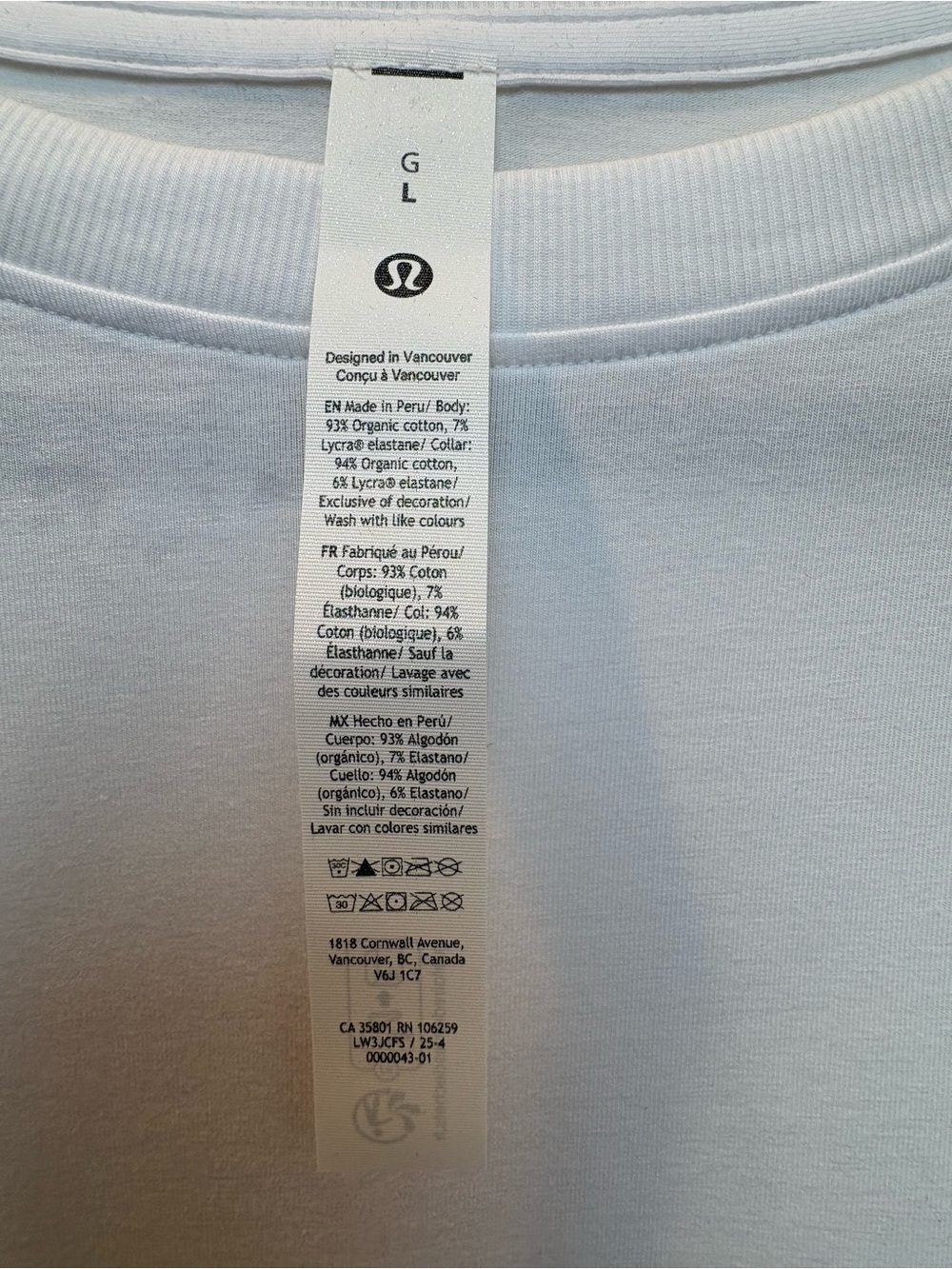 lululemon All Yours Organic Cotton Long-Sleeve Crew — White - Picture 4 of 6